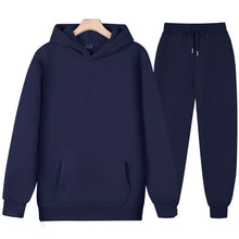 Load image into Gallery viewer, New Men Women Tracksuit Hoodies Casual Solid Color Thick Pullover and Long Pant 2-piece Set Men Autumn Fleece Jogger Sports Suit