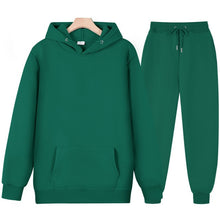 Load image into Gallery viewer, New Men Women Tracksuit Hoodies Casual Solid Color Thick Pullover and Long Pant 2-piece Set Men Autumn Fleece Jogger Sports Suit