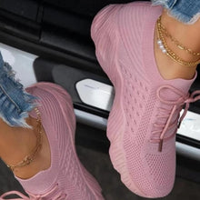 Load image into Gallery viewer, Ladies Breathable Lace-up Outdoor Sneakers Females Solid Color Running Shoes Women 2021 Fashionable Pointed Toe Sports Shoes