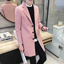 Load image into Gallery viewer, 2021 Fashion Men Wool &amp; Blends Mens Casual Business Trench Coat Mens Leisure Overcoat Male Punk Style Blends Dust Coats Jackets