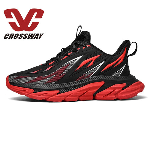 CROSSWAY Rubber Non-slip Shoes Men 2021 New Fashion Running Sneakers Flywire Breathable Plug Size 39&46 Zapatillas De Deporte