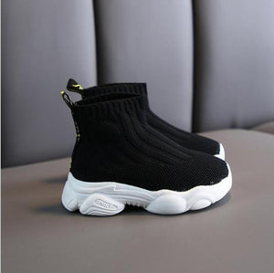 Black/beige Toddler Short Boots Baby Boys Girls Mesh Solid Ankle Shoes for Children Kids Breathable Casual Sport Shoes Sneakers