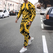Load image into Gallery viewer, Autumn New Men Tracksuit Casual Solid Sports Set Long Sleeved TShirt 2 Pieces Sets+Pants Fashion Brand Jogger Fitness Sportswear