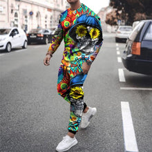 Load image into Gallery viewer, Autumn New Men Tracksuit Casual Solid Sports Set Long Sleeved TShirt 2 Pieces Sets+Pants Fashion Brand Jogger Fitness Sportswear