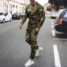 Load image into Gallery viewer, Autumn New Men Tracksuit Casual Solid Sports Set Long Sleeved TShirt 2 Pieces Sets+Pants Fashion Brand Jogger Fitness Sportswear