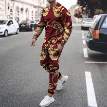 Load image into Gallery viewer, Autumn New Men Tracksuit Casual Solid Sports Set Long Sleeved TShirt 2 Pieces Sets+Pants Fashion Brand Jogger Fitness Sportswear