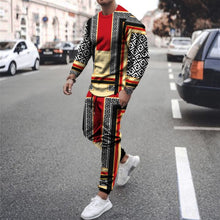 Load image into Gallery viewer, Autumn New Men Tracksuit Casual Solid Sports Set Long Sleeved TShirt 2 Pieces Sets+Pants Fashion Brand Jogger Fitness Sportswear