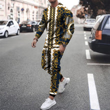 Load image into Gallery viewer, Autumn New Men Tracksuit Casual Solid Sports Set Long Sleeved TShirt 2 Pieces Sets+Pants Fashion Brand Jogger Fitness Sportswear