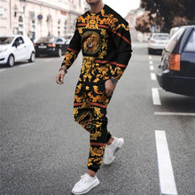 Load image into Gallery viewer, Autumn New Men Tracksuit Casual Solid Sports Set Long Sleeved TShirt 2 Pieces Sets+Pants Fashion Brand Jogger Fitness Sportswear