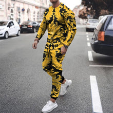 Load image into Gallery viewer, Autumn New Men Tracksuit Casual Solid Sports Set Long Sleeved TShirt 2 Pieces Sets+Pants Fashion Brand Jogger Fitness Sportswear