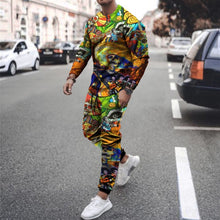 Load image into Gallery viewer, Autumn New Men Tracksuit Casual Solid Sports Set Long Sleeved TShirt 2 Pieces Sets+Pants Fashion Brand Jogger Fitness Sportswear