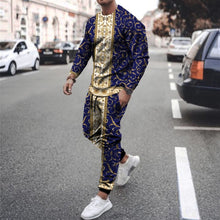 Load image into Gallery viewer, Autumn New Men Tracksuit Casual Solid Sports Set Long Sleeved TShirt 2 Pieces Sets+Pants Fashion Brand Jogger Fitness Sportswear