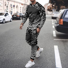 Load image into Gallery viewer, Autumn New Men Tracksuit Casual Solid Sports Set Long Sleeved TShirt 2 Pieces Sets+Pants Fashion Brand Jogger Fitness Sportswear