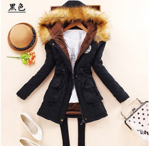 Load image into Gallery viewer, new winter military coats women cotton wadded hooded jacket medium-long casual parka thickness plus size XXXL quilt snow outwear