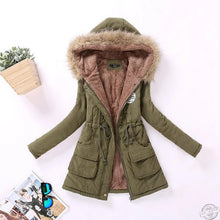 Load image into Gallery viewer, new winter military coats women cotton wadded hooded jacket medium-long casual parka thickness plus size XXXL quilt snow outwear