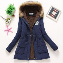 Load image into Gallery viewer, new winter military coats women cotton wadded hooded jacket medium-long casual parka thickness plus size XXXL quilt snow outwear