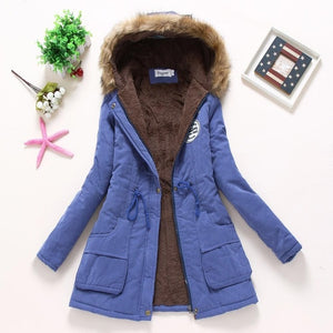 new winter military coats women cotton wadded hooded jacket medium-long casual parka thickness plus size XXXL quilt snow outwear