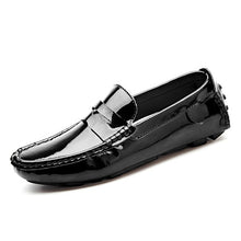 Load image into Gallery viewer, MIXIDELAI men penny loafers patent leather moccasins burgundy size 47 46 45 driving shoes men 12 11 10 9.5 leather loafers white