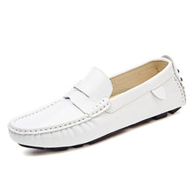 Load image into Gallery viewer, MIXIDELAI men penny loafers patent leather moccasins burgundy size 47 46 45 driving shoes men 12 11 10 9.5 leather loafers white