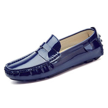 Load image into Gallery viewer, MIXIDELAI men penny loafers patent leather moccasins burgundy size 47 46 45 driving shoes men 12 11 10 9.5 leather loafers white