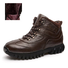 Load image into Gallery viewer, MIXIDELAI 100% Genuine Leather Boots Men Winter Shoes Plush Warm Men Boots Anti-skidding Winter Boots High Quality Working Shoes