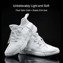 Load image into Gallery viewer, Luminous Fiber Optic Fabric Light Up Shoes LED 11 Colors Flashing White Adult&amp;Girls&amp;Boys USB Rechargeable Sneakers with Light
