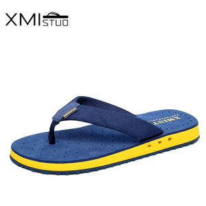 XMISTUO Summer Korean big size Tide Slippers Men Non-slip Cool Flip-Flops Breathable Thick-soled Sandals Slippers Toe Sandals