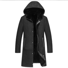 Load image into Gallery viewer, New Designer  Mens Real wool Fur Jacket Winter long Coat Jackets Male Warm Slim Office Cashmere Coat