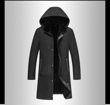 Load image into Gallery viewer, New Designer  Mens Real wool Fur Jacket Winter long Coat Jackets Male Warm Slim Office Cashmere Coat