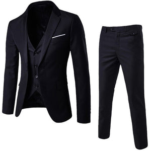 Newly Design 3-Pieces Men Blazer Suit Set Man Male Tuxedo Trouses Pants Men Slim Fit Formal Suits For Wedding Party 81101