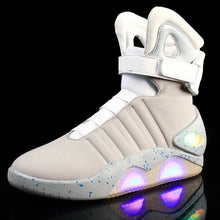 Load image into Gallery viewer, Adults USB Charging Led Luminous Shoes For Men&#39;s Fashion Light Up Casual Men B back to the Future Glowing Man Sneakers Free ship