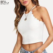Load image into Gallery viewer, Sexy Halter Crop Top Women 2019 Summer Fitness Skinny Tight Bustier Crop Top Tee Shirt Belly Casual Dance Tops Vest Tank Tops