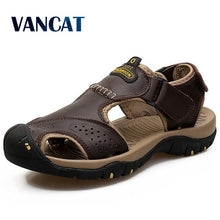 Load image into Gallery viewer, Vancat 2019 Summer Genuine Leather Outdoor Men&#39;s Shoes Men Sandals For Male Casual Shoes Water Walking Beach Sandalias Sandal
