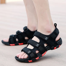 Load image into Gallery viewer, Summer Men Sandals Hook&amp;loop Men&#39;s Summer Shoes 2019 Fashion Waterproof Casual Beach Shoes Size:39-44 Black