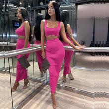 Load image into Gallery viewer, NewAsia Garden Two Piece Set 2 Piece Set Women Winter Ribbed Crop Top And Skirt Set Matching Sets Woman Two Pieces Outfits White