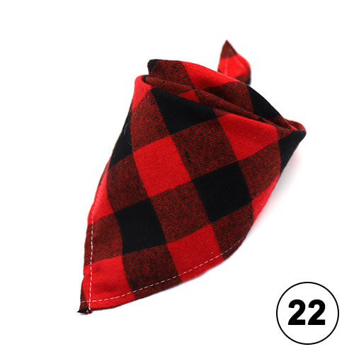 Pet Dog Bandana Small Large Dog Bibs Scarf Washable Cozy Cotton Plaid Printing Puppy Kerchief Bow Tie Pet Grooming Accessories