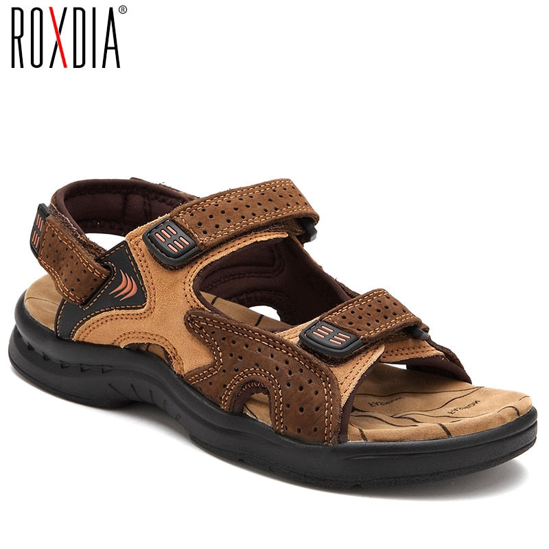 Load image into Gallery viewer, ROXDIA Genuine Leather New Fashion Summer Breathable Men Sandals Beach Shoes Men's Causal Shoes Plus Size 39-44 RXM002