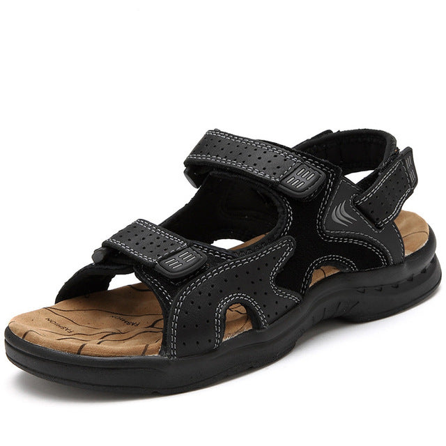 Load image into Gallery viewer, ROXDIA Genuine Leather New Fashion Summer Breathable Men Sandals Beach Shoes Men's Causal Shoes Plus Size 39-44 RXM002