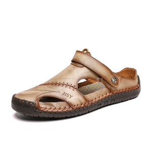 ZUNYU New Casual Men Soft Sandals Comfortable Men Summer Leather Sandals Men Roman Summer Outdoor Beach Sandals Big Size 38-48