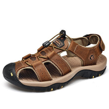 Load image into Gallery viewer, ZUNYU 2019 New Male Shoes Genuine Leather Men Sandals Summer Men Shoes Beach Sandals Man Fashion Outdoor Casual Sneakers Size 48