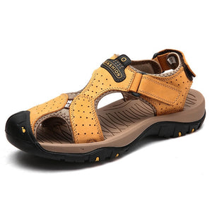 ZUNYU 2019 New Male Shoes Genuine Leather Men Sandals Summer Men Shoes Beach Sandals Man Fashion Outdoor Casual Sneakers Size 48