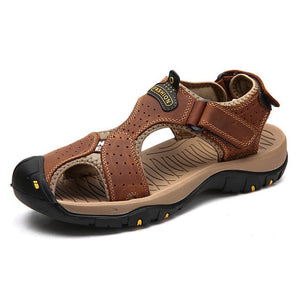 ZUNYU 2019 New Male Shoes Genuine Leather Men Sandals Summer Men Shoes Beach Sandals Man Fashion Outdoor Casual Sneakers Size 48