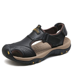 ZUNYU 2019 New Male Shoes Genuine Leather Men Sandals Summer Men Shoes Beach Sandals Man Fashion Outdoor Casual Sneakers Size 48