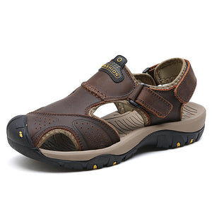 ZUNYU 2019 New Male Shoes Genuine Leather Men Sandals Summer Men Shoes Beach Sandals Man Fashion Outdoor Casual Sneakers Size 48