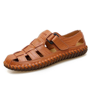 VANCAT New Summer Men Sandals 2019 Leisure Beach Men Shoes High Quality Genuine Leather Sandals The Men's Sandals Big size 39-47