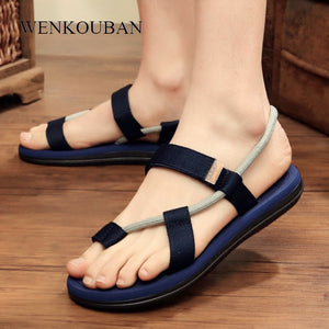 Summer Beach Sandals Men Casual Male Shoes Adult Roman Gladiator Sandals Slip on Flats Slippers Flip Flops Zapatos Hombre