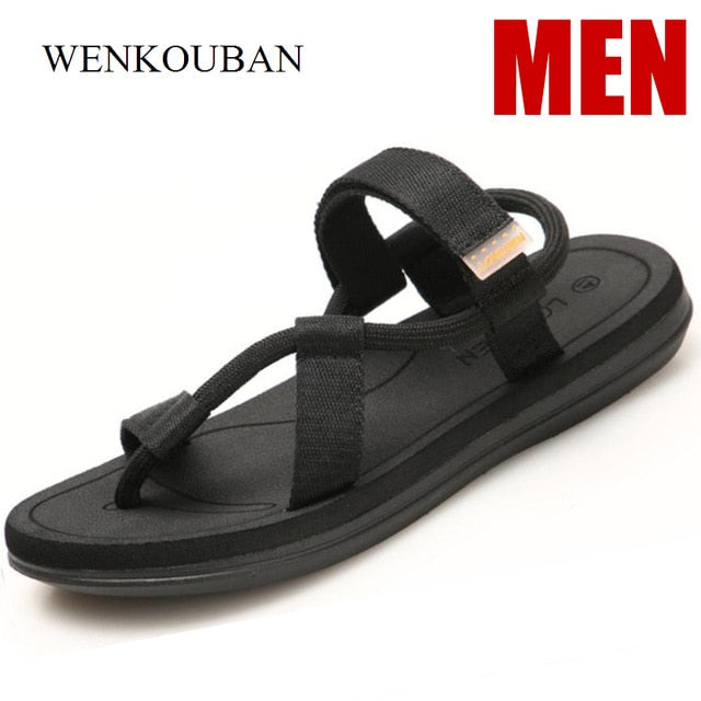 Summer Beach Sandals Men Casual Male Shoes Adult Roman Gladiator Sandals Slip on Flats Slippers Flip Flops Zapatos Hombre