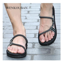 Load image into Gallery viewer, Summer Beach Sandals Men Casual Male Shoes Adult Roman Gladiator Sandals Slip on Flats Slippers Flip Flops Zapatos Hombre