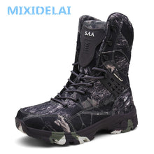 Load image into Gallery viewer, New Waterproof Men Tactical Military Boots Desert Boots Hiking Camouflage High-top Desert Men&#39;s Boots Fashion Work Men&#39;s shoes