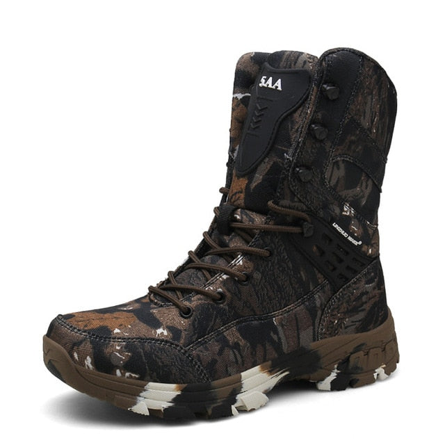 New Waterproof Men Tactical Military Boots Desert Boots Hiking Camouflage High-top Desert Men's Boots Fashion Work Men's shoes